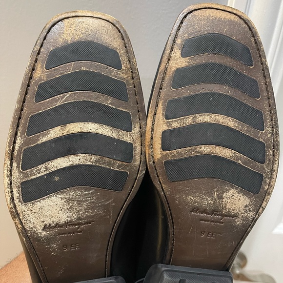 Salvatore Ferragamo Black Loafers Sz 9 EE - Picture 9 of 13